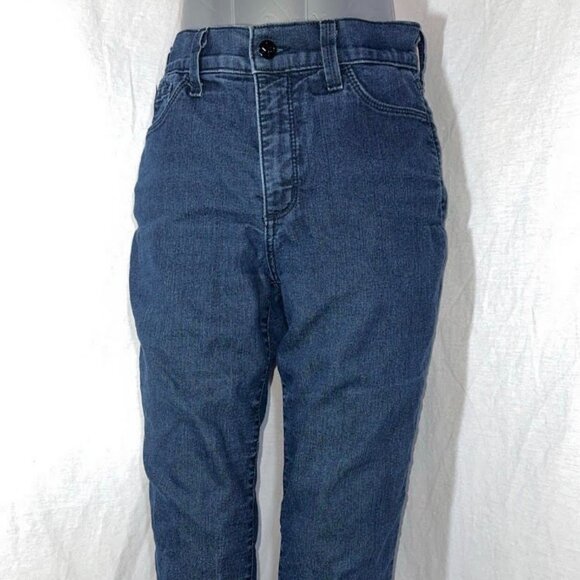 Womens Dark Blue Jeans Straight Leg Pants - Picture 1 of 4